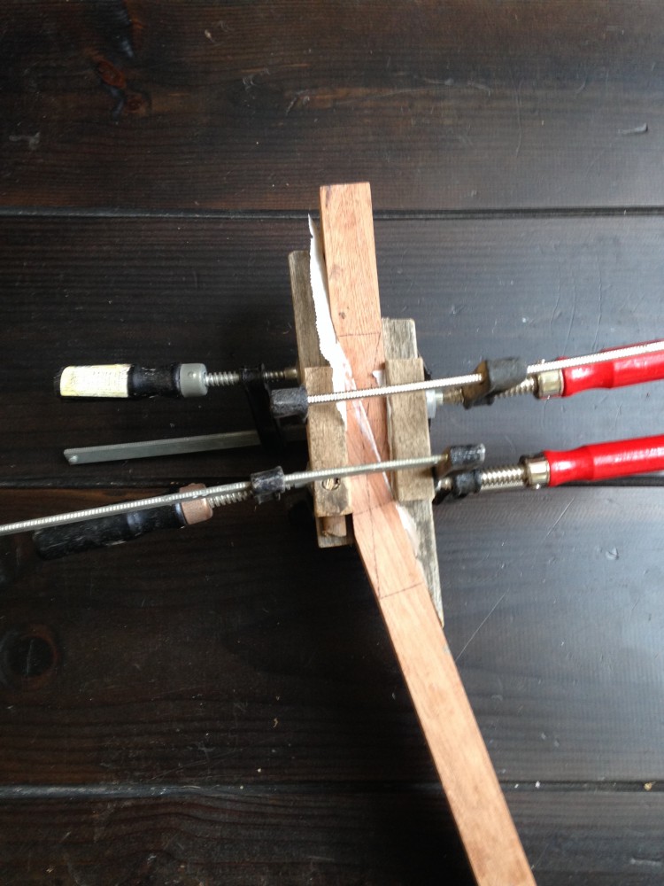 Built a headstock neck angle jig Cellar Guitars